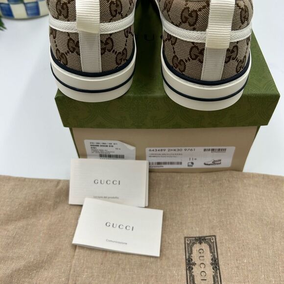 Man Gucci tennis low top 1977 sneakers size 11.5 made in Italy - Picture 7 of 11